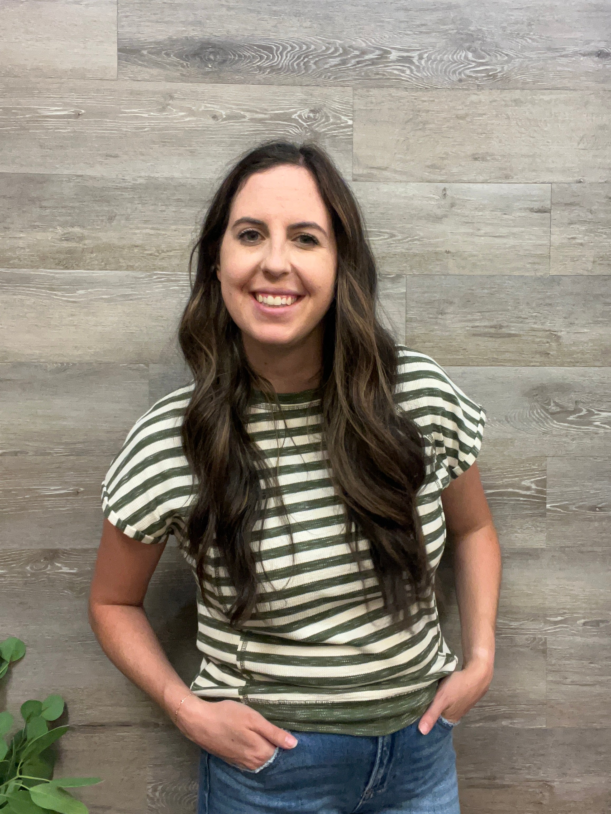 Exposed Stitching Stripe Top