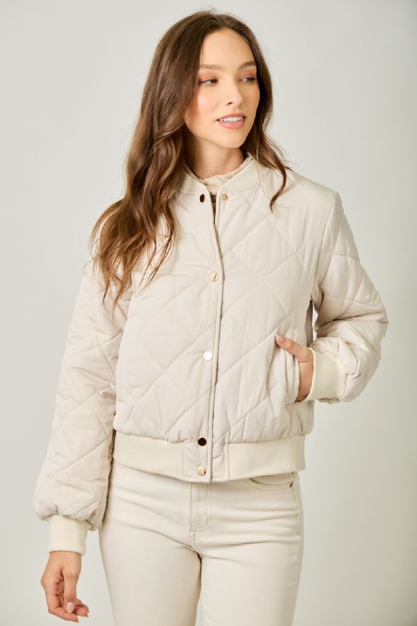 Quilted Bomber Jacket