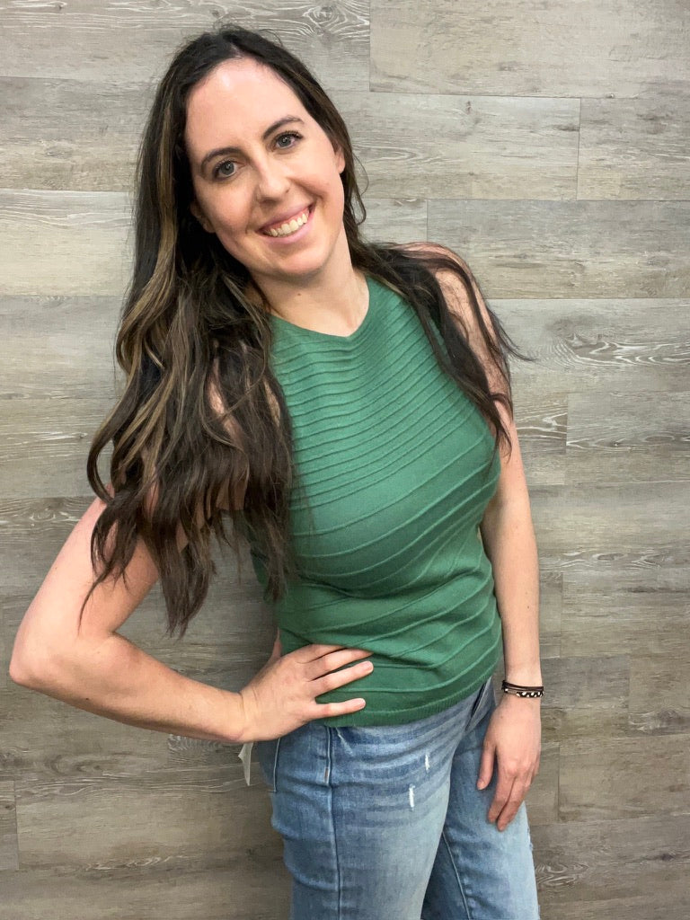 Texture Crew Neck Sleeveless Sweater FINAL SALE