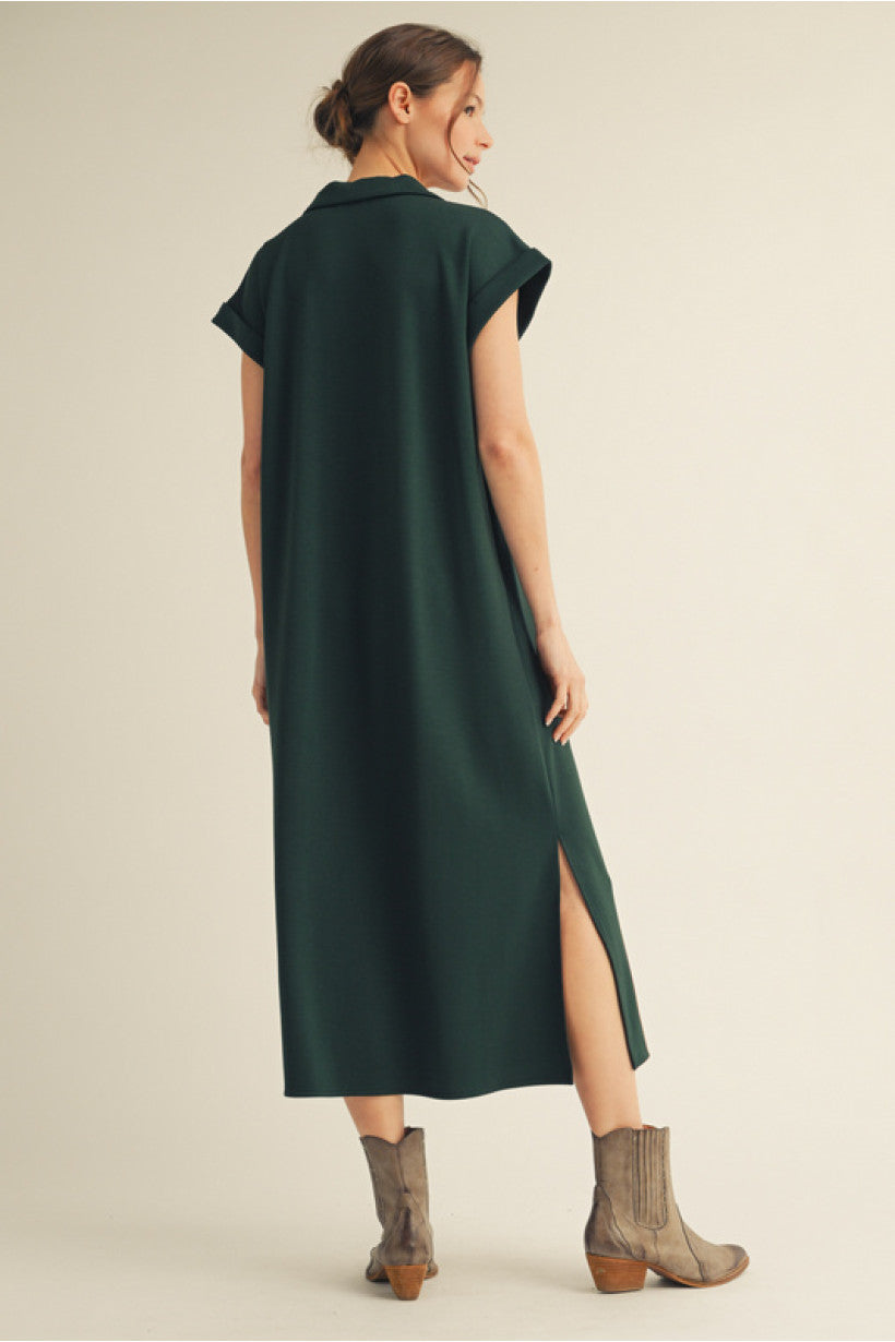 Solid Color Midi Dress