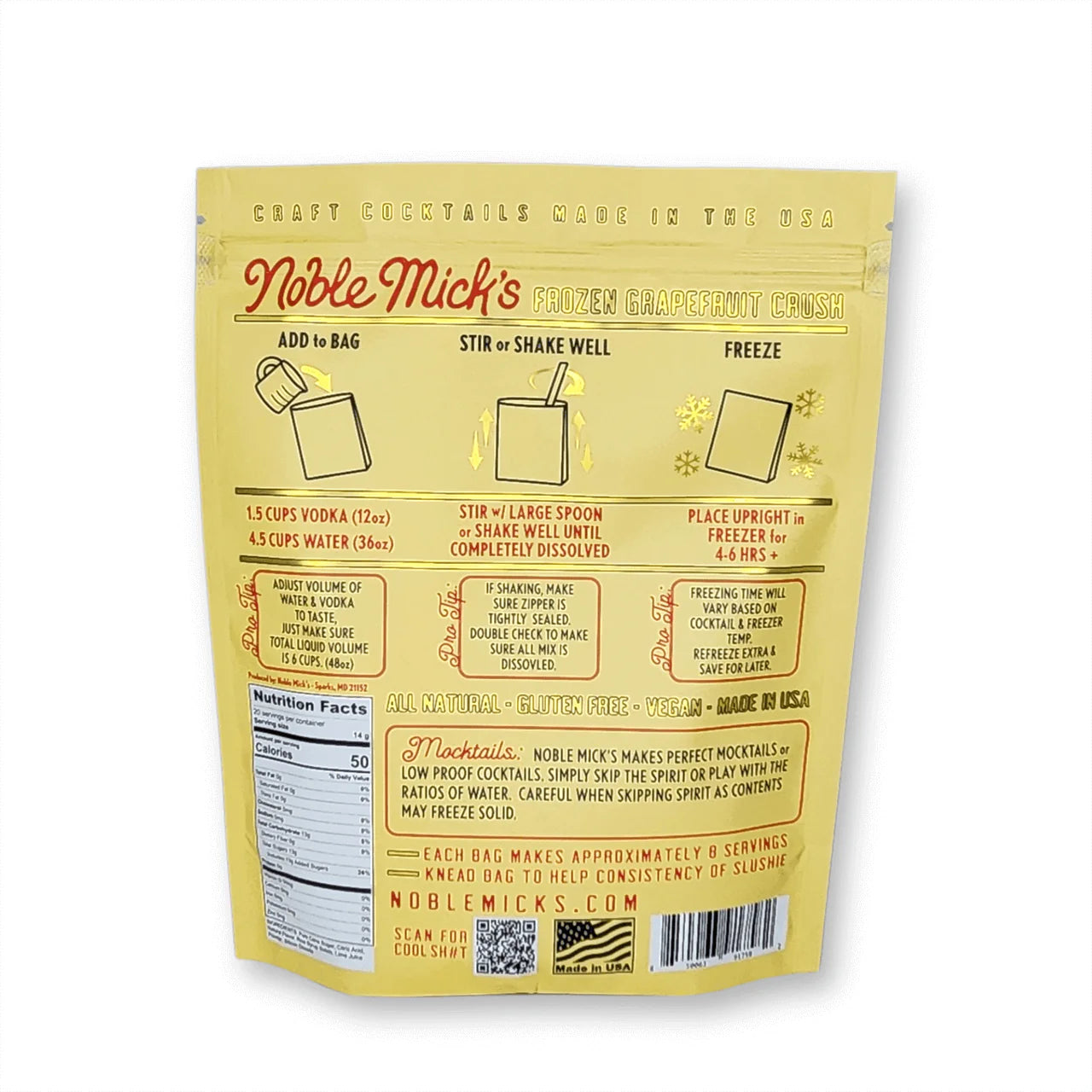 Grapefruit Crush Frozen Cocktail Mix Noble Mick's