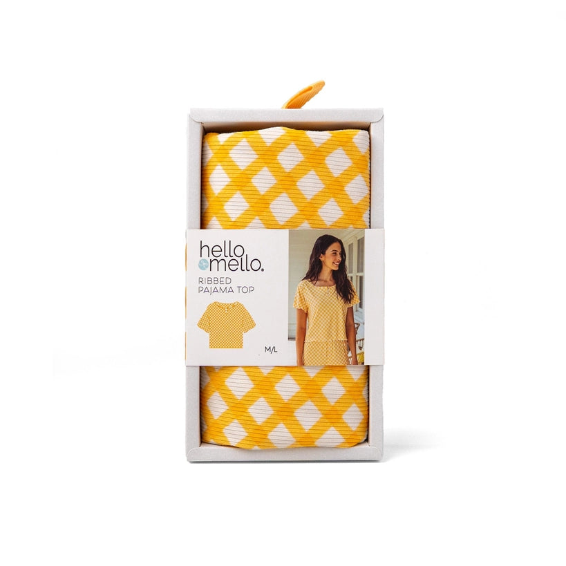 Hello Mello Hello Sunshine Ribbed Pajama Top
