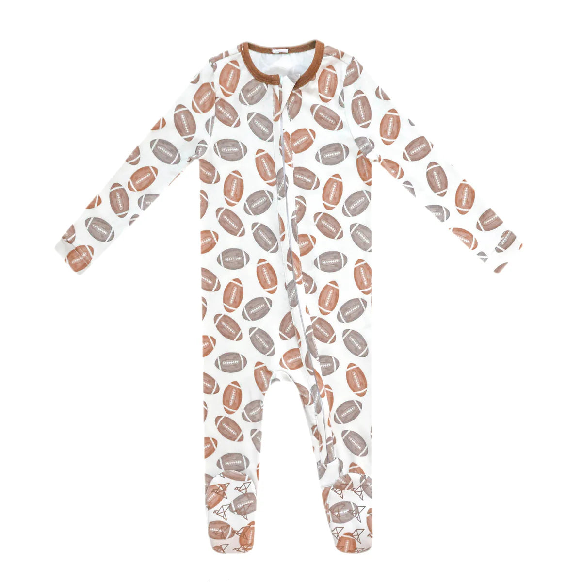 Blitz Copper Pearl Zip Up Footie Pajamas