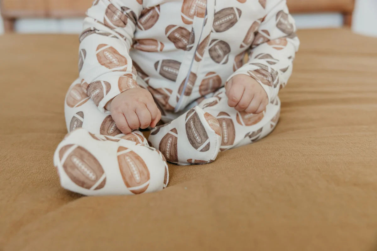 Blitz Copper Pearl Zip Up Footie Pajamas
