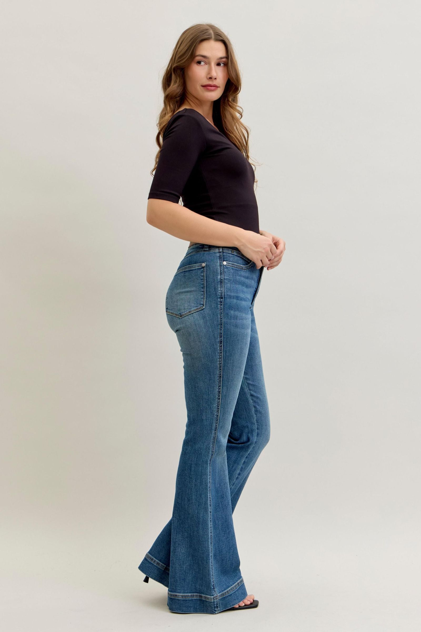 Judy Blue Flare Double Button Jeans