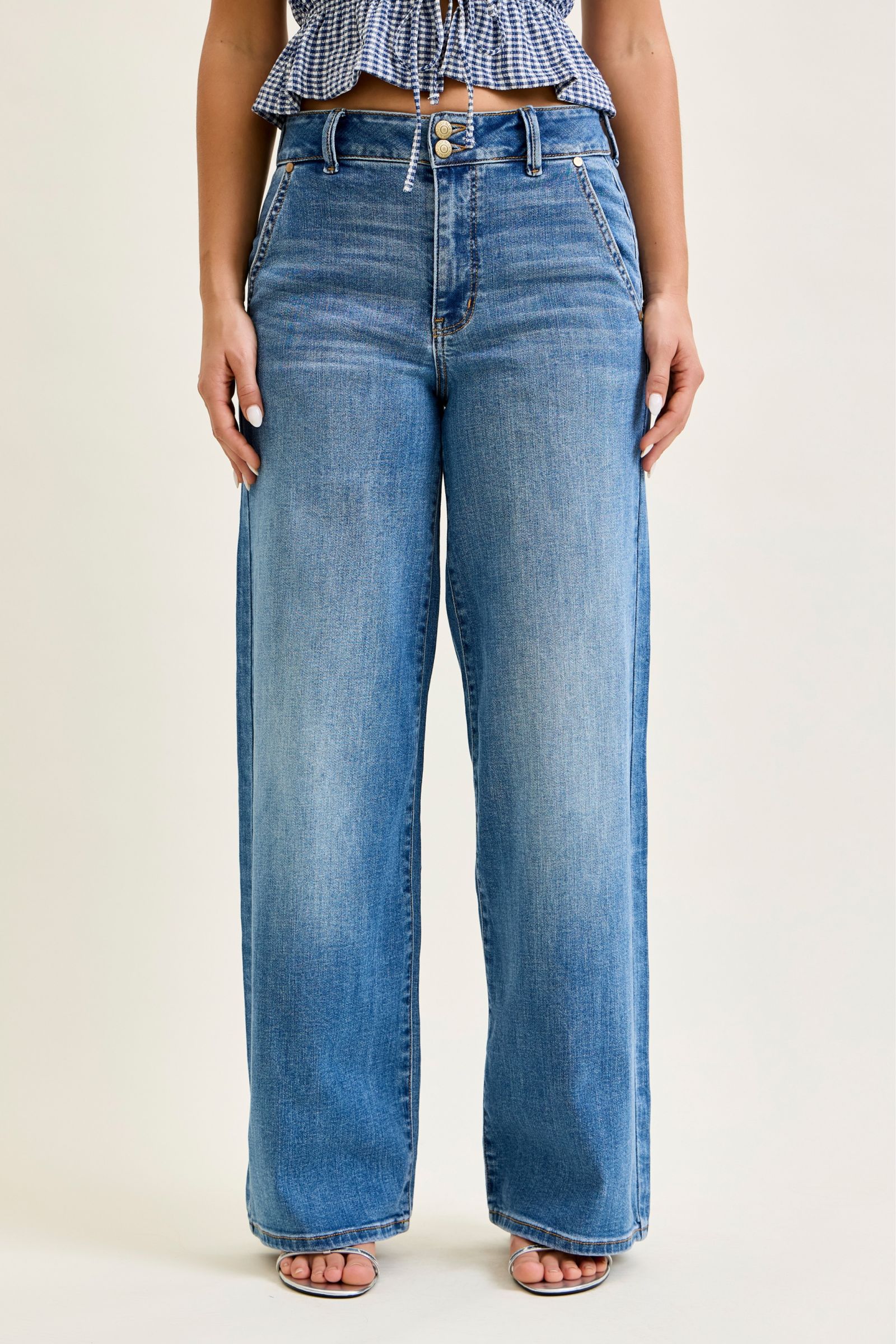 High Waist Column Trouser