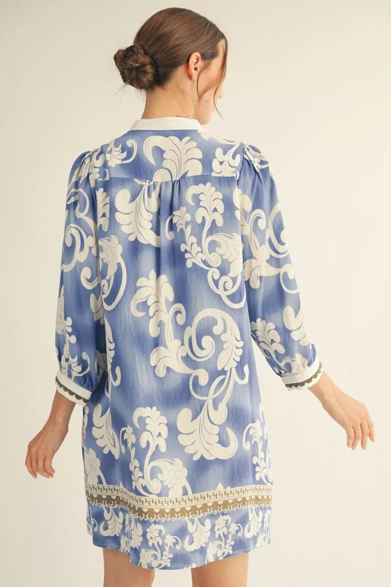 Boho Print Shift Dress