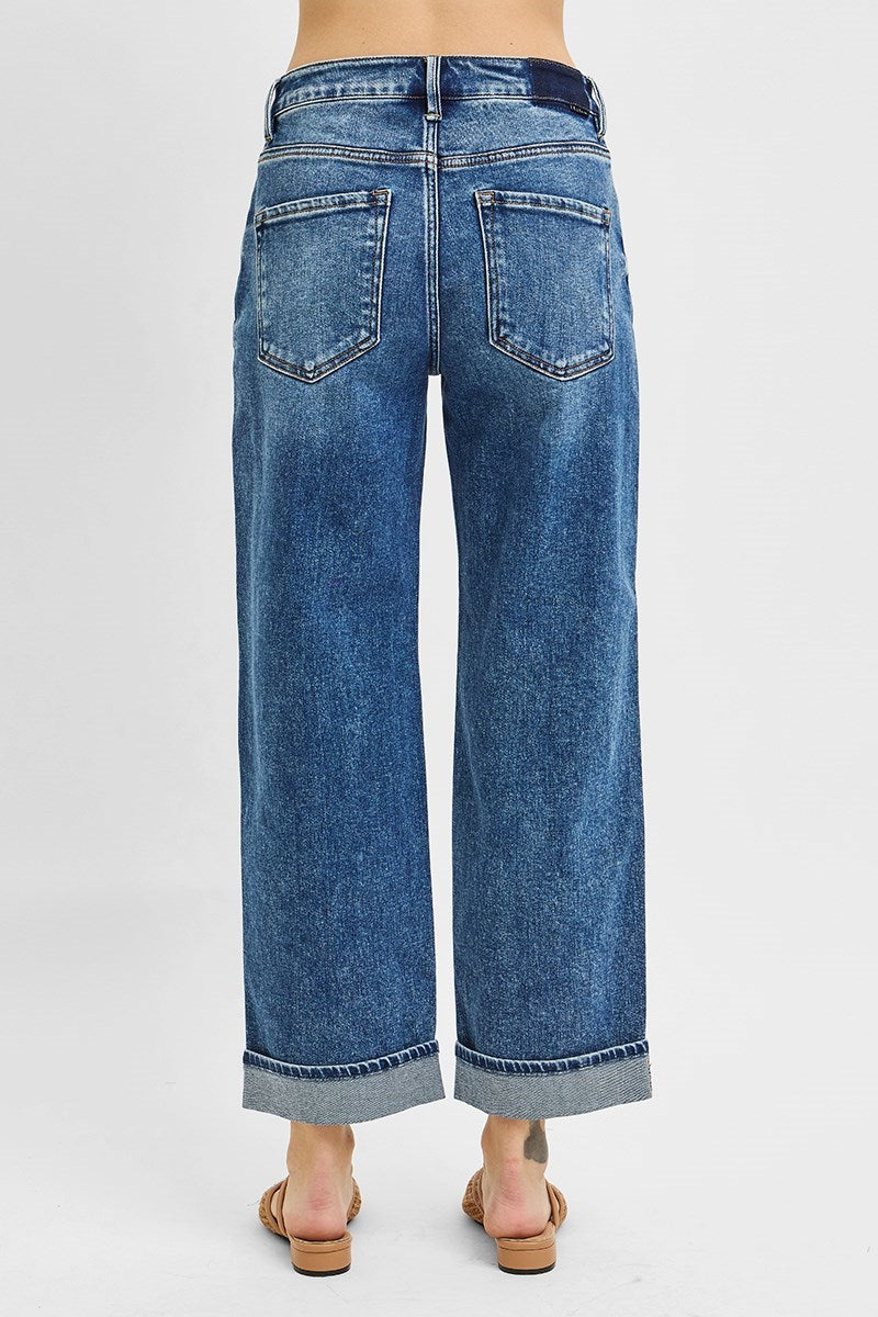Risen Ankle Boyfriend Cuffed Jeans