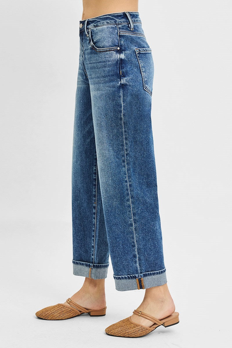 Risen Ankle Boyfriend Cuffed Jeans