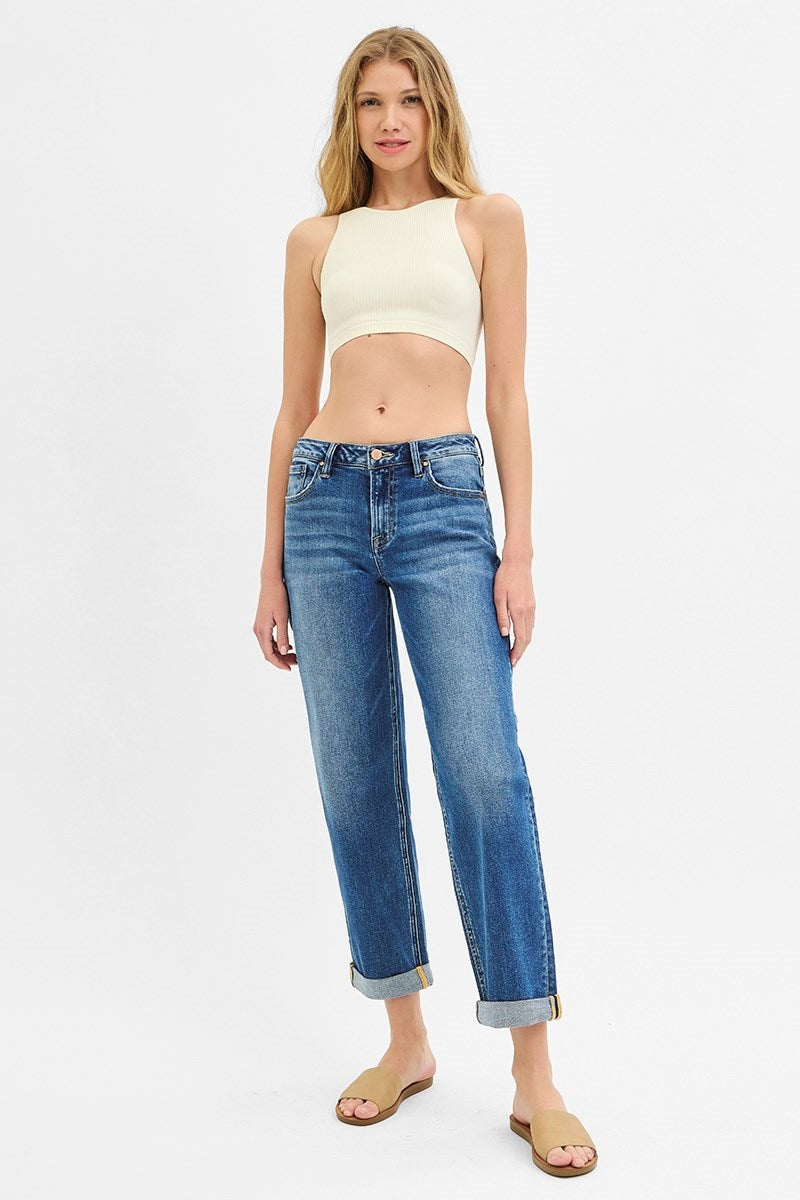 Risen Boyfriend Roll Up Jeans