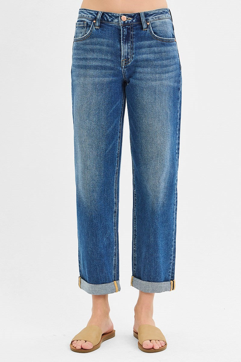 Risen Boyfriend Roll Up Jeans