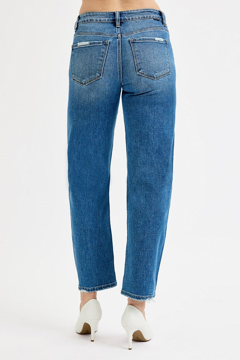 Risen Ankle Slim Barrel Jeans