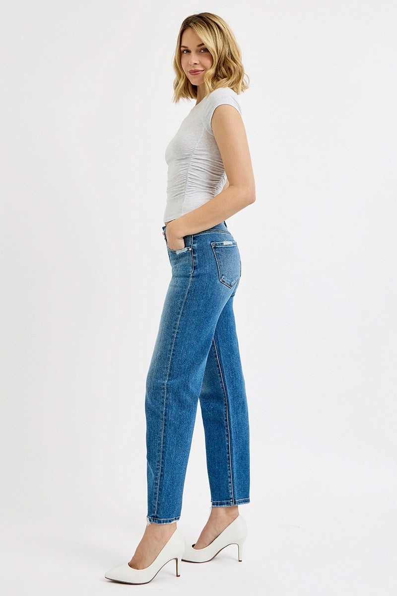 Risen Ankle Slim Barrel Jeans