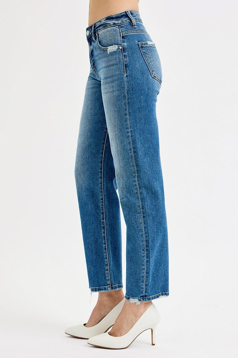 Risen Ankle Slim Barrel Jeans