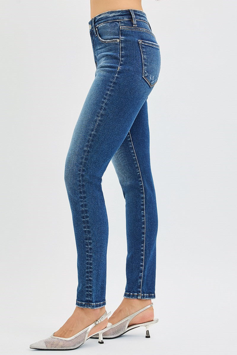 Risen Mid Rise Ankle Skinny Jeans