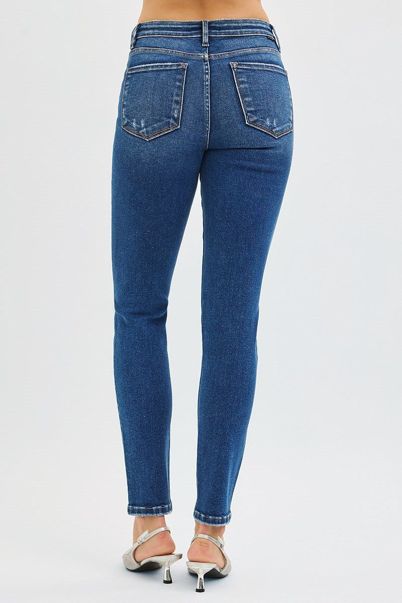 Risen Mid Rise Ankle Skinny Jeans