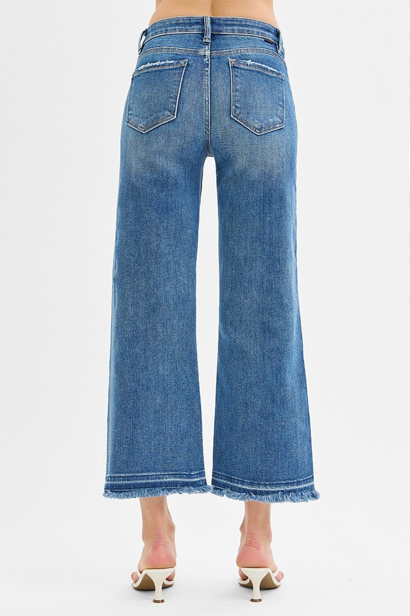 Risen Mid Rise Crop Wide Jeans Plus