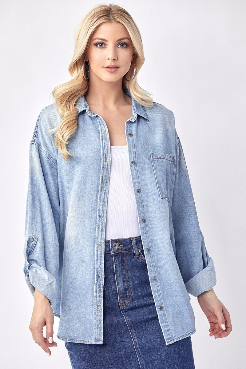 Risen Oversized Denim Shirt