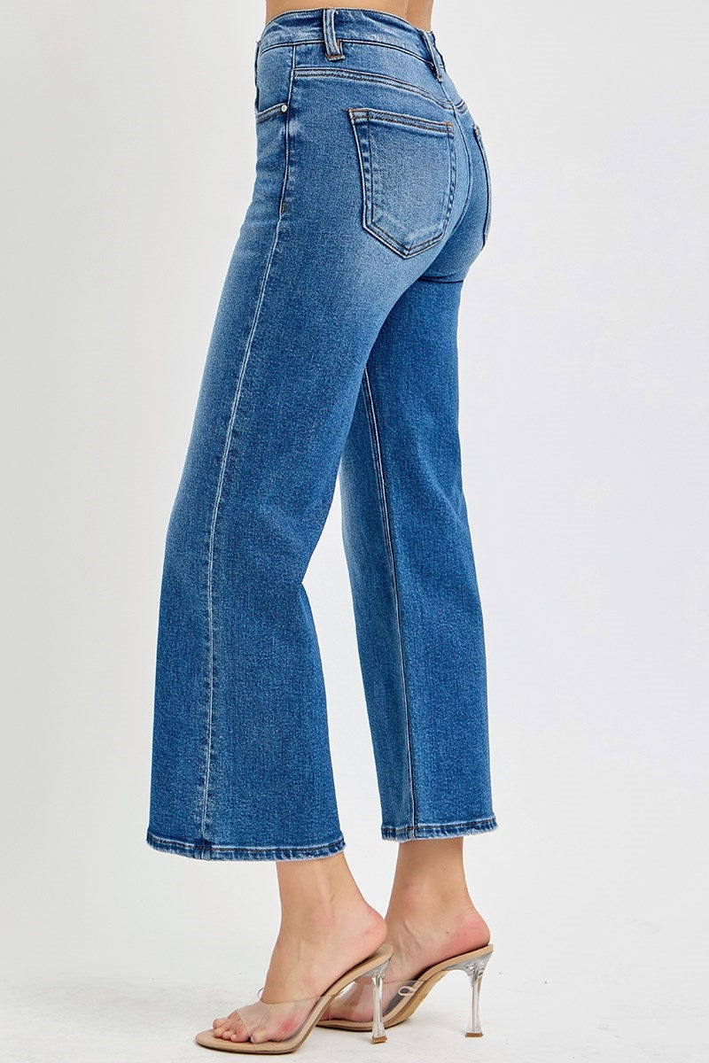 Risen Tummy Control wide Leg Jeans