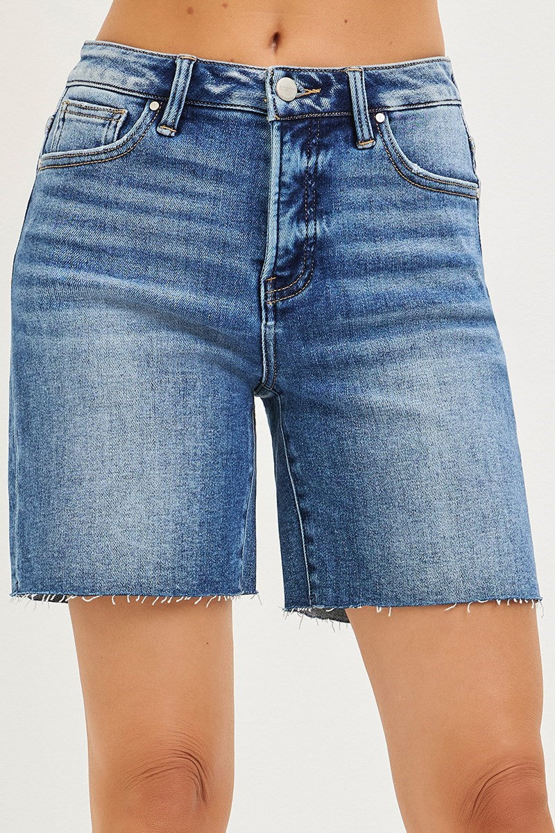 Risen High Rise Raw Hem Shorts