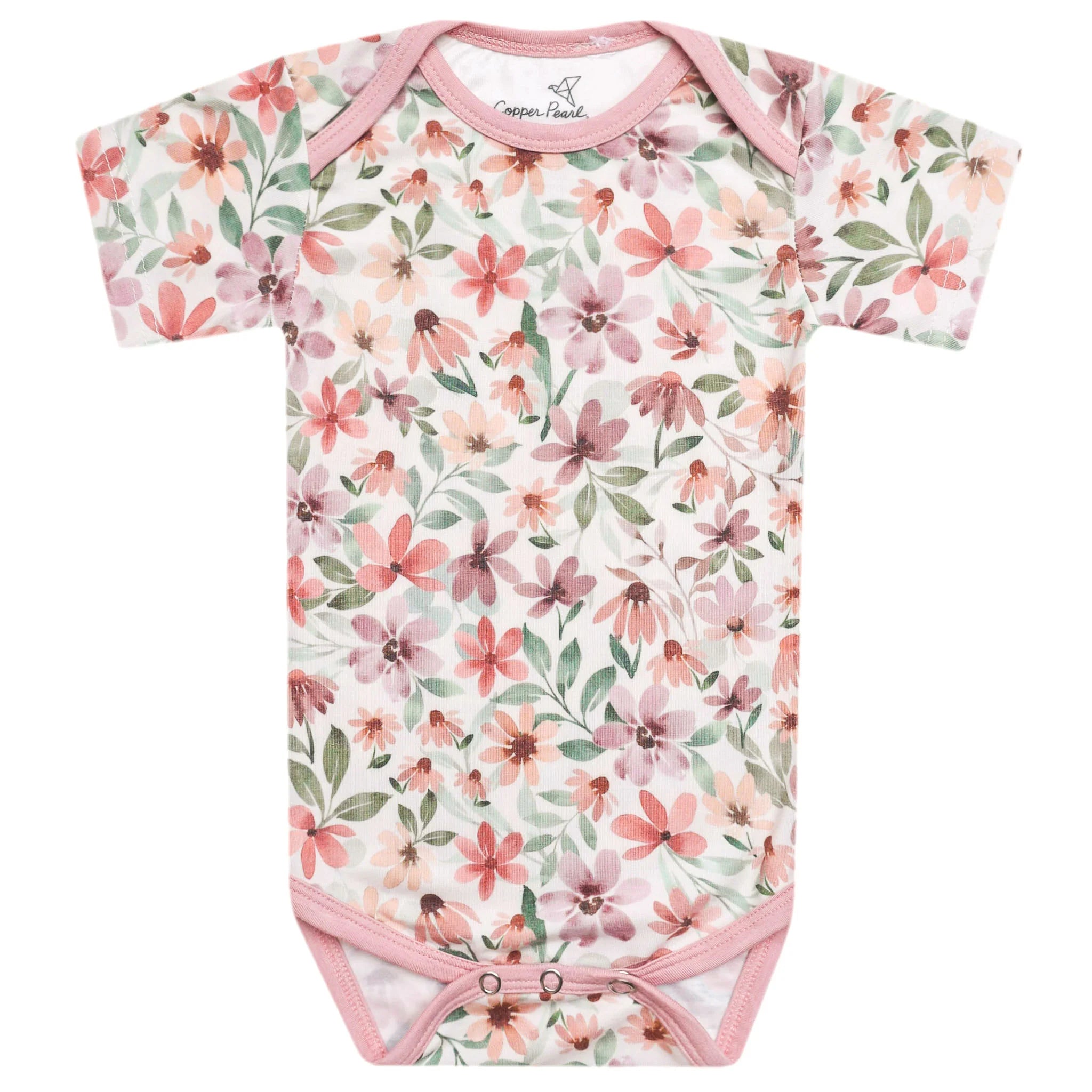Natalie Copper Pearl Short Sleeve Body Suit