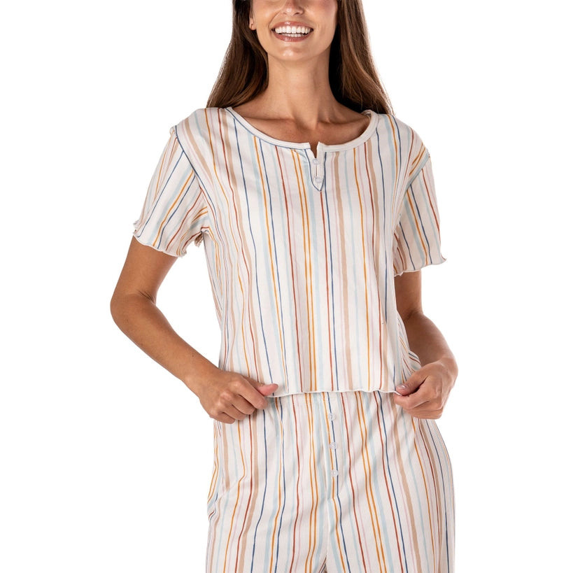 Hello Mello Snooze Fest Ribbed Pajama Top