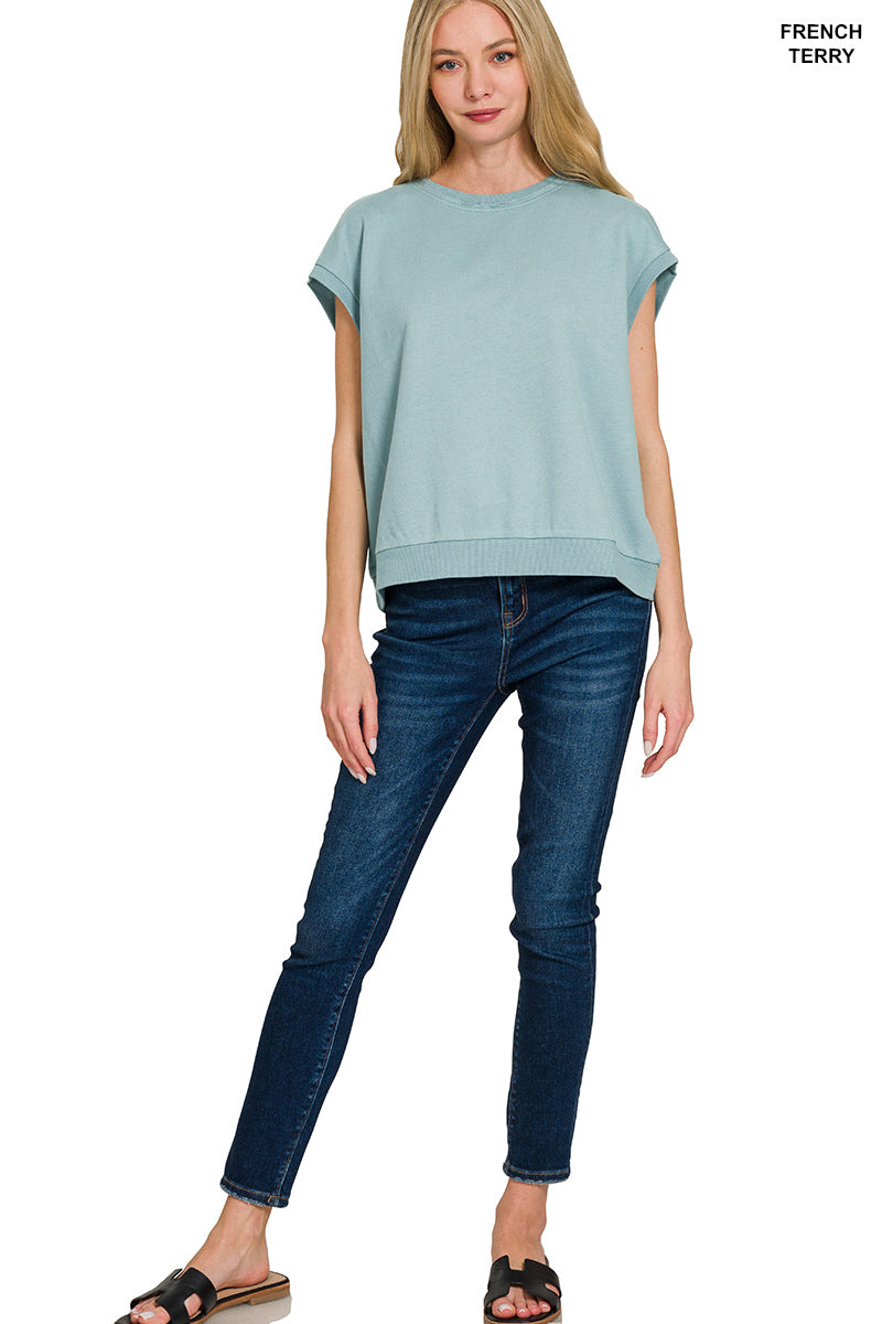 French Terry Short Sleeve Top