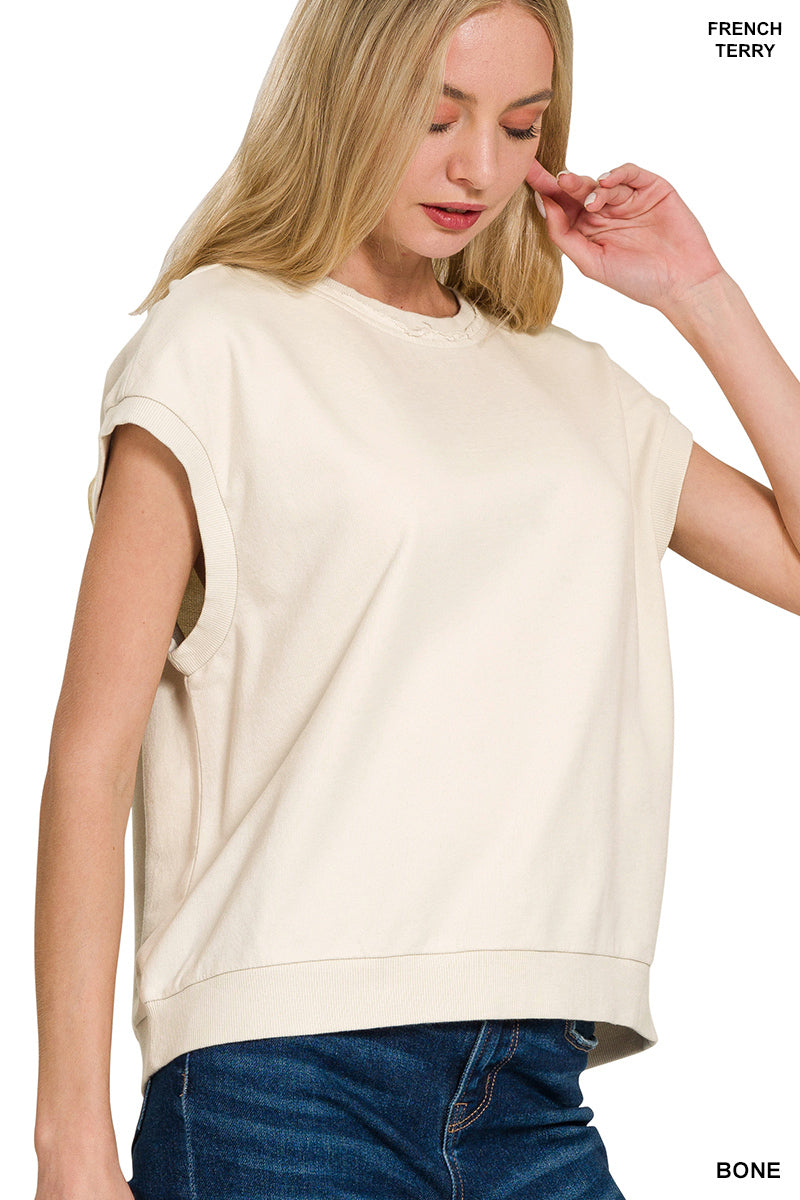 French Terry Short Sleeve Top