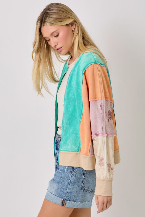 Mixed Media Color Blocked Jacket FINAL SALE