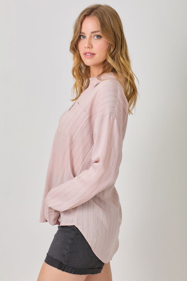 Button Down Pinstripe Shirt FINAL SALE