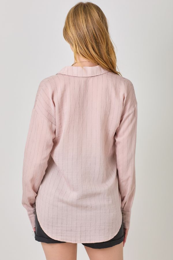 Button Down Pinstripe Shirt FINAL SALE