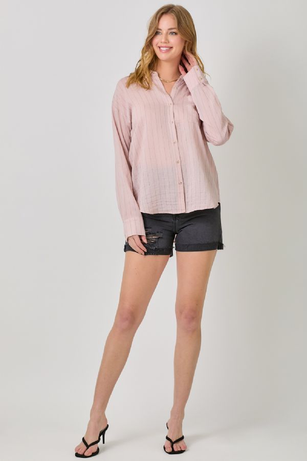 Button Down Pinstripe Shirt FINAL SALE