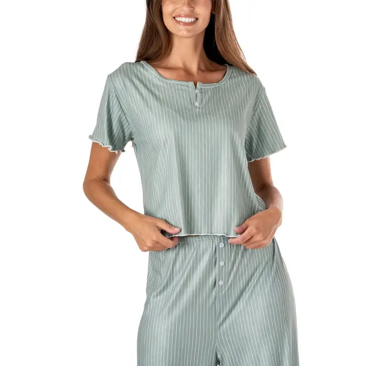 Hello Mello Under Covers Ribbed Pajama Top