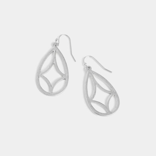 Dazzling Silver Teardrop Dangle Earrings