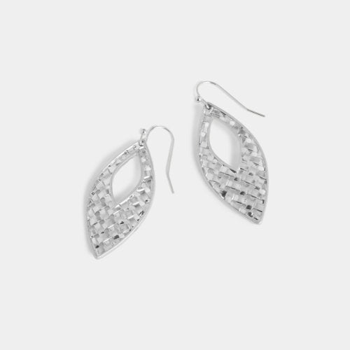 Criss Cross Silver Drop Earrings