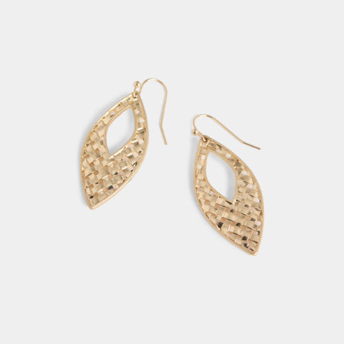 Criss Cross Gold Drop Earrings