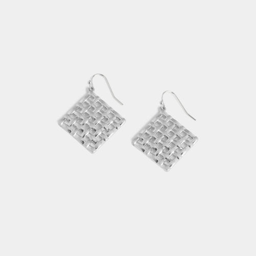 Pie Crust Silver Dangle Earrings