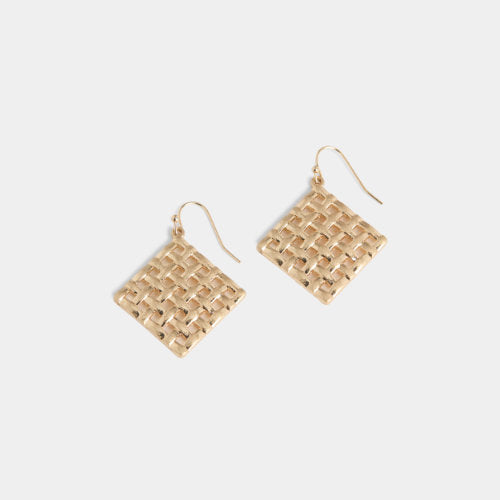Pie Crust Gold Dangle Earrings