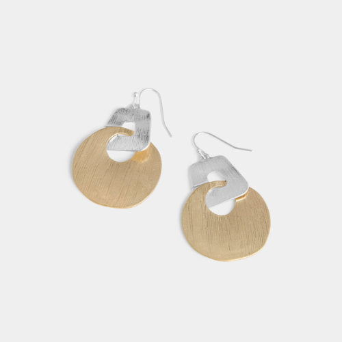 Mixed Metal Chunky Dangle Earrings