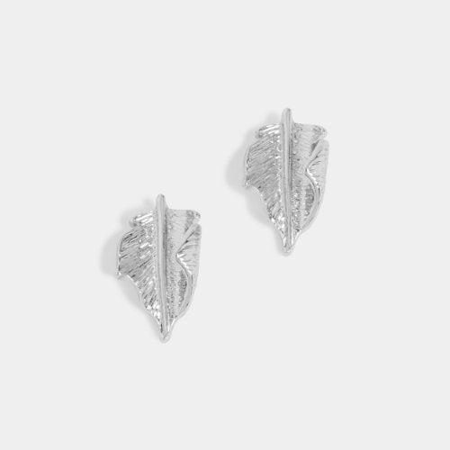 Silver Leaf Stud Earrings