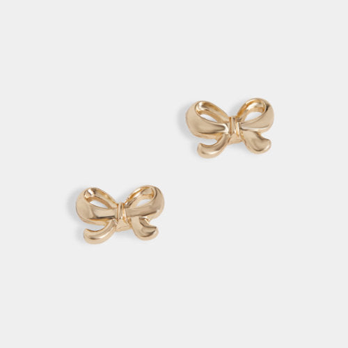 Gold Bow Stud Earrings