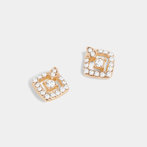 Gold Bedazzled Stud Earrings