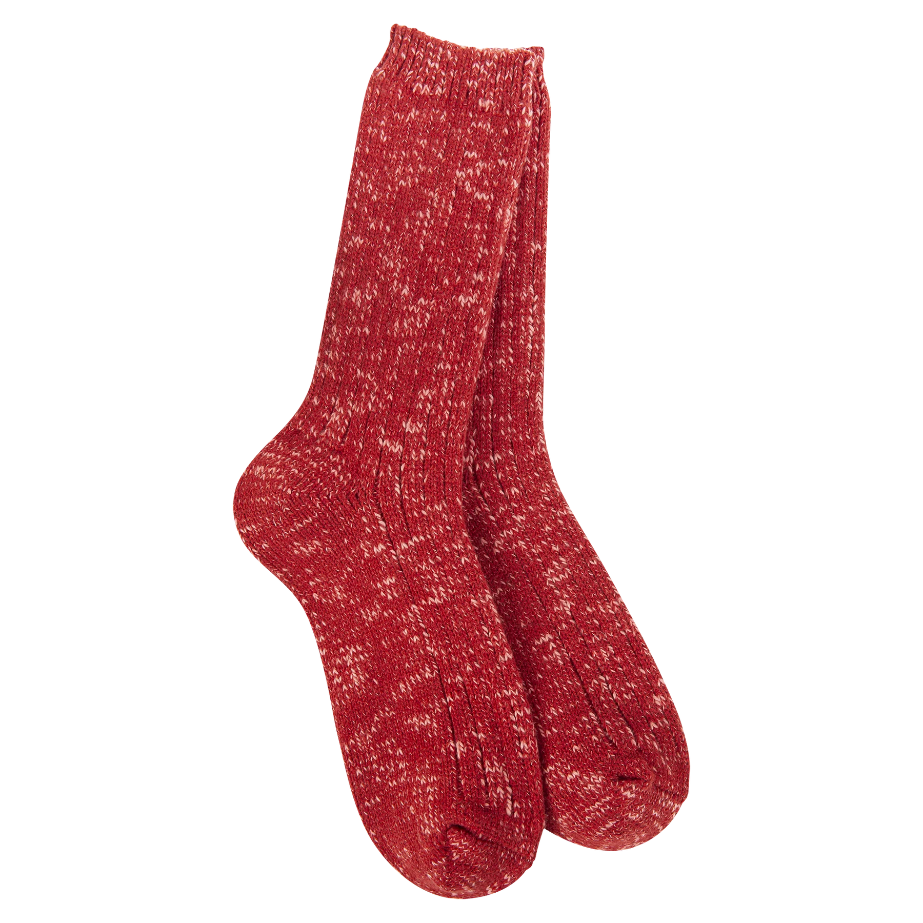 Strawberry Cotton Slub Marled Crew Socks