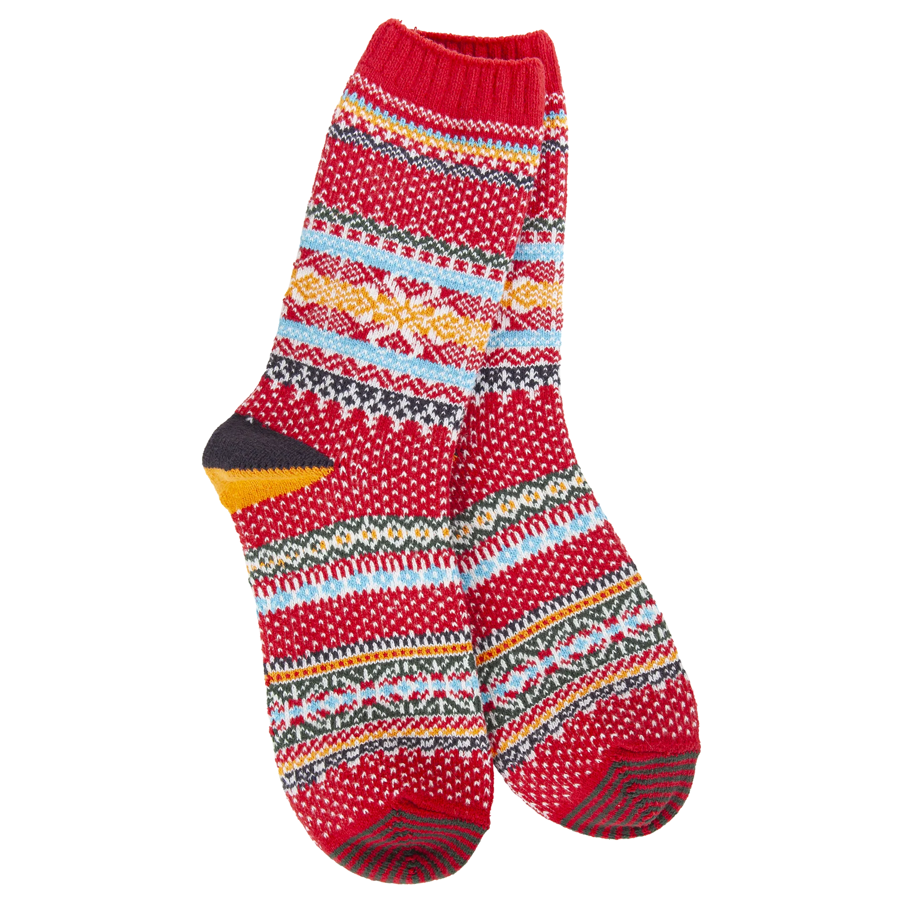 Holiday Red Multi Colored Crew Socks