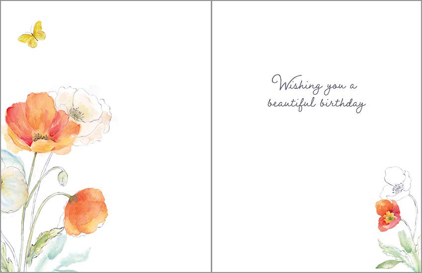 Birthday Card - Happy Poppies