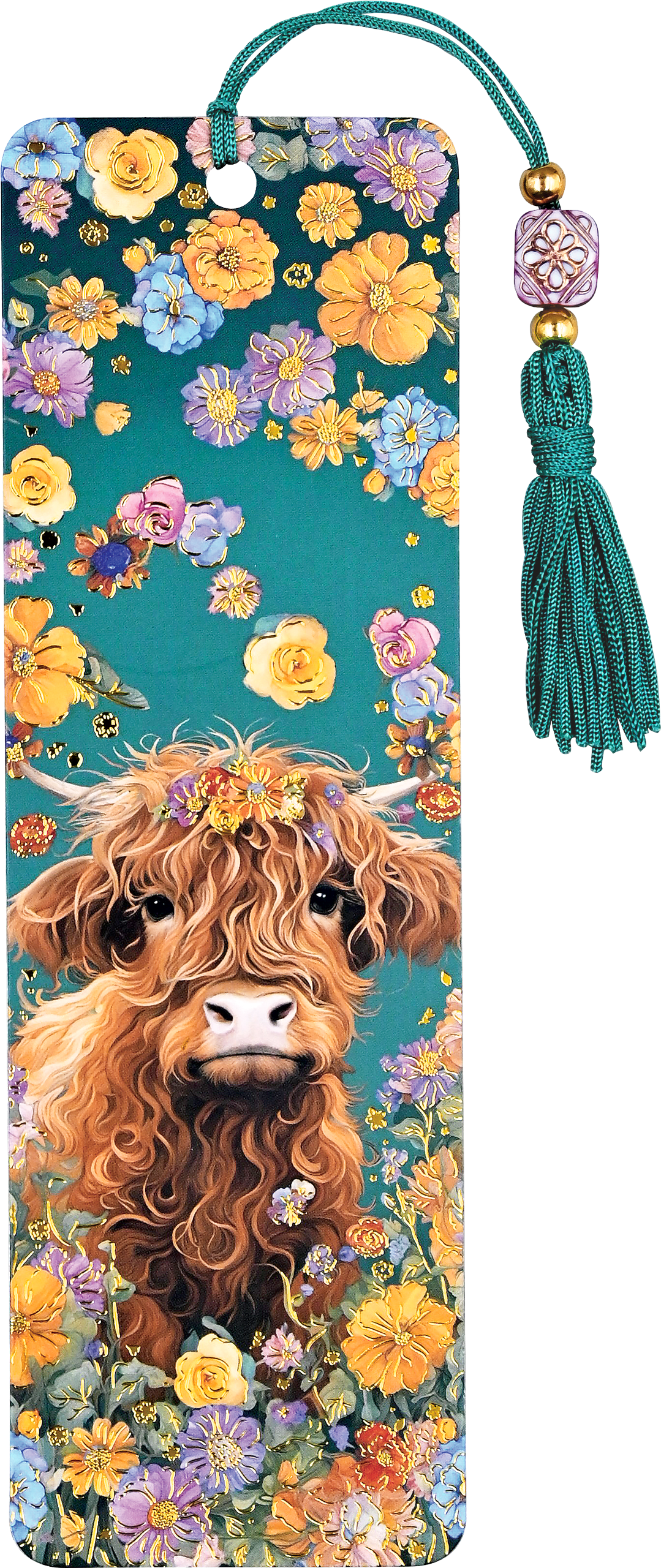 Highland Cow Beaded Bookmark