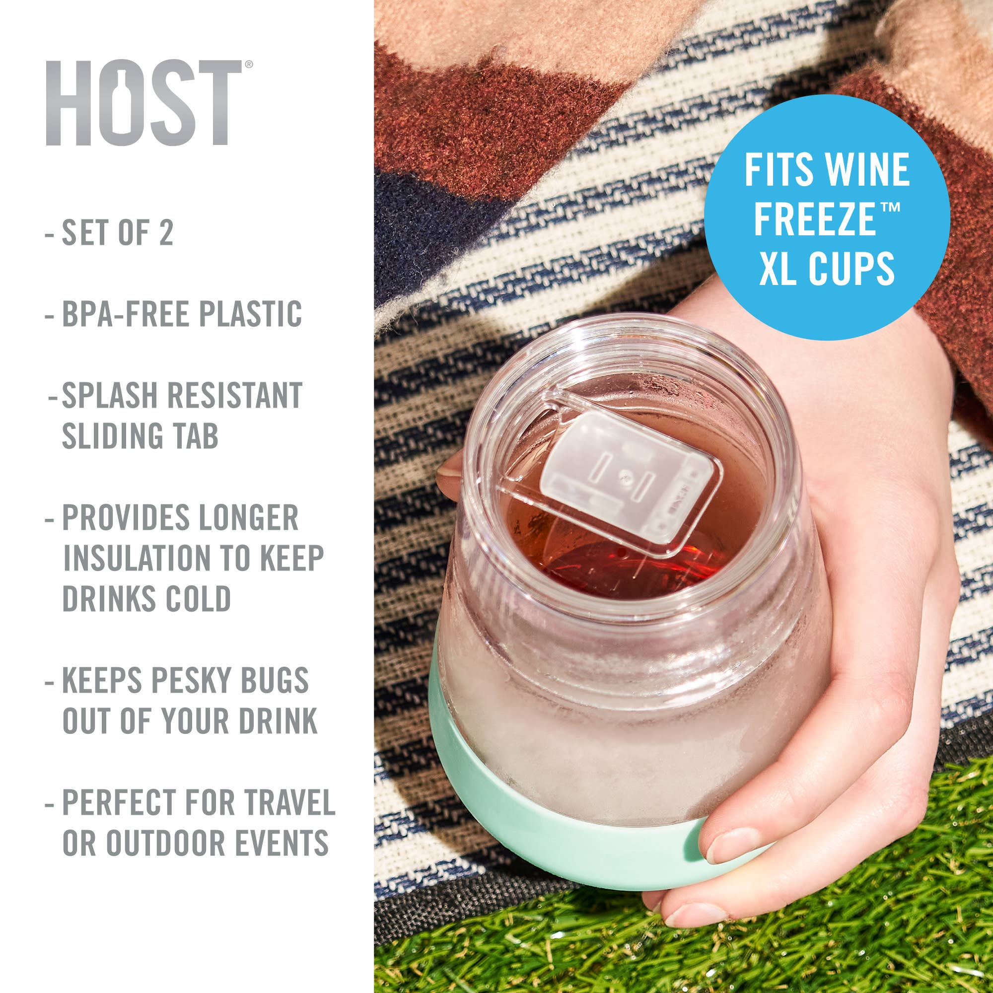 Wine FREEZE™ XL Travel Lids for Cooling Cups Set of 2