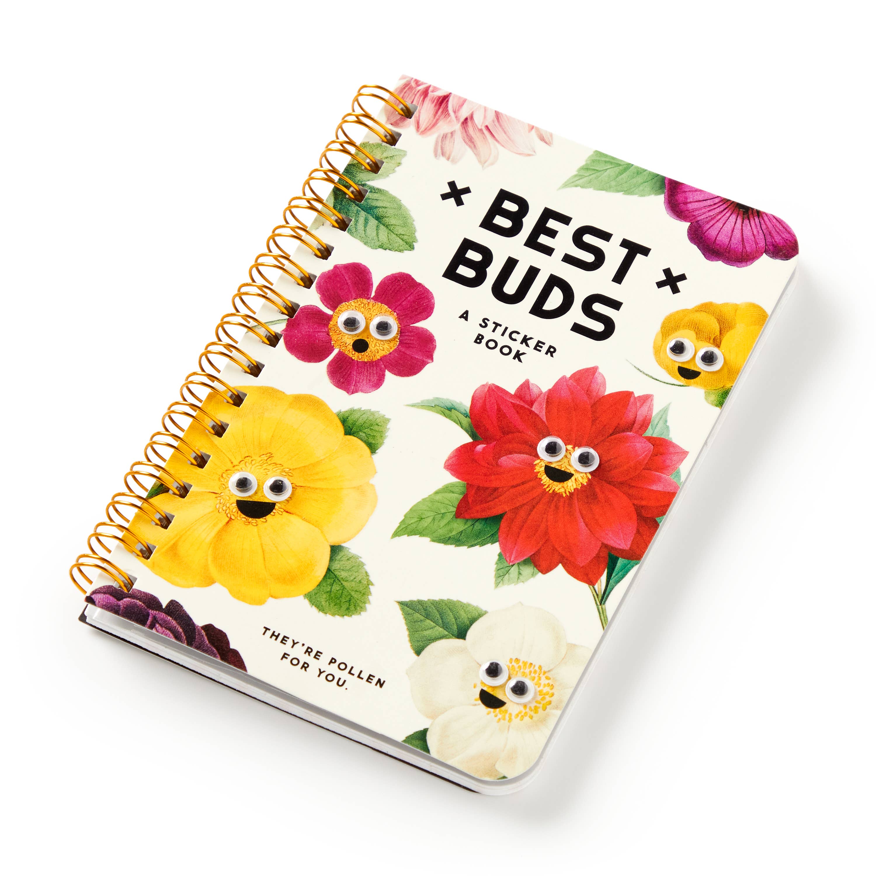 Brass Monkey Best Buds Googly Sticker Book | Floral Stickers