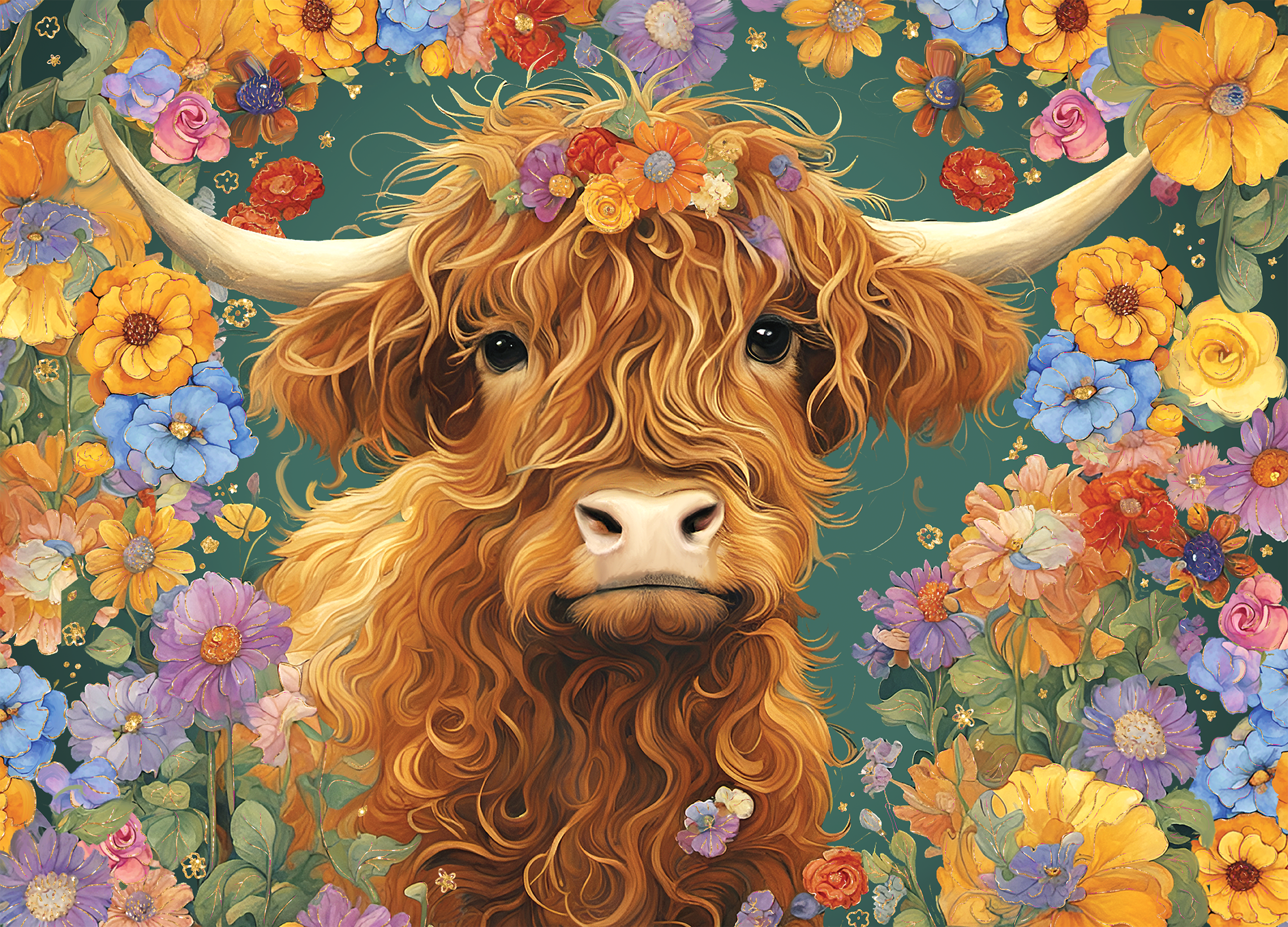 Highland Cow 500-Piece Jigsaw Puzzle