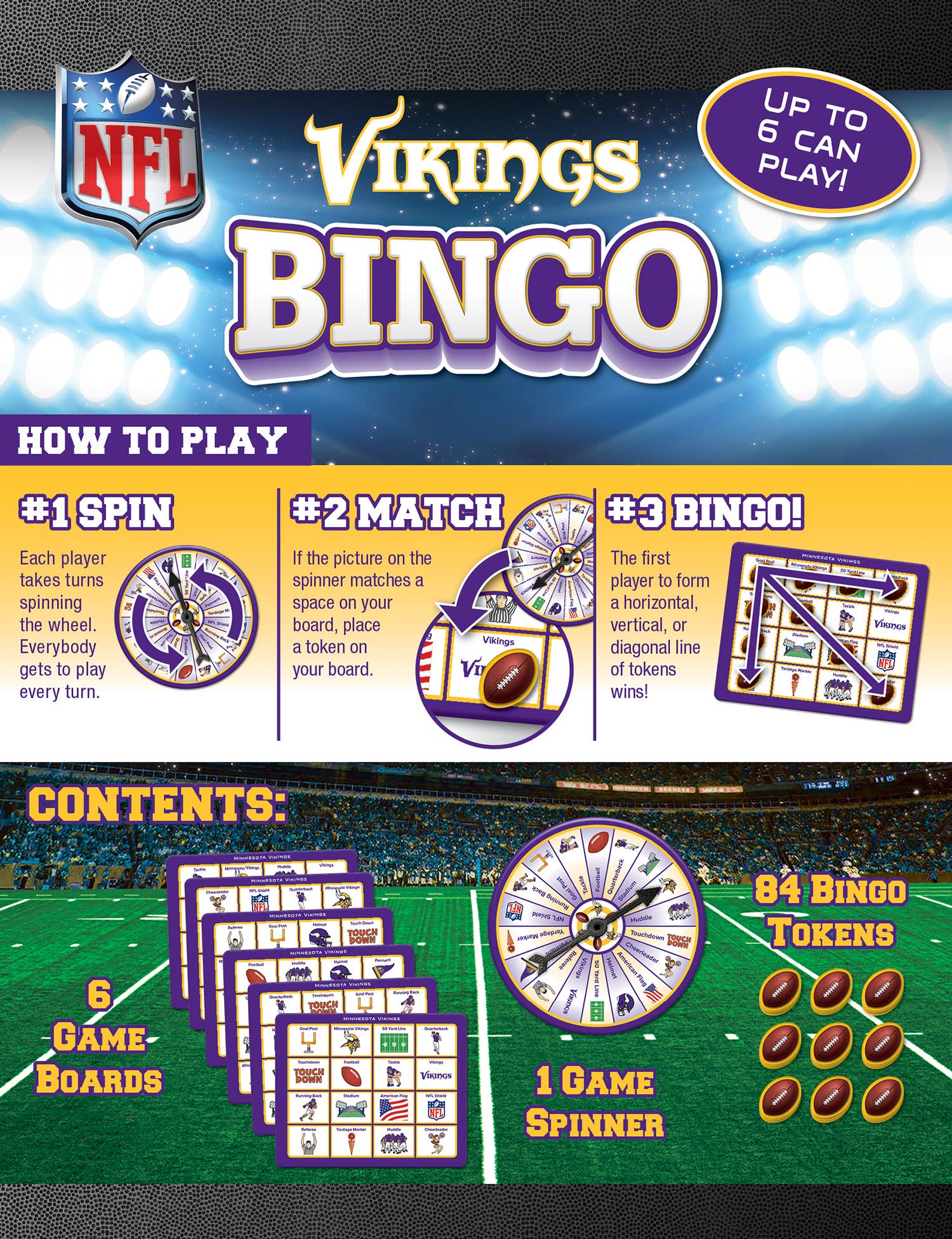 Minnesota Vikings NFL Bingo Game